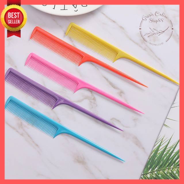 GOS -I115- Sisir Sasak Warna - Sisir Sasak Plastik Polos Warna Warni - Sisir Rambut 21cm