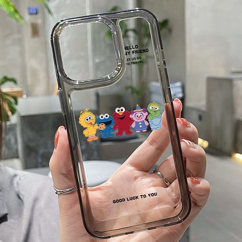 IPHONE Hewan Lucu Shockproof Soft Phone Case Kompatibel Untuk Iphone11 14 13 12 Pro XS Max X XR 78 6 6S Plus Casing Transparan Silikon TPU Cover
