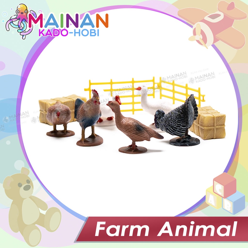 MAINAN ANAK BONEKA BINATANG MINIATUR HEWAN TERNAK FARM ANIMAL