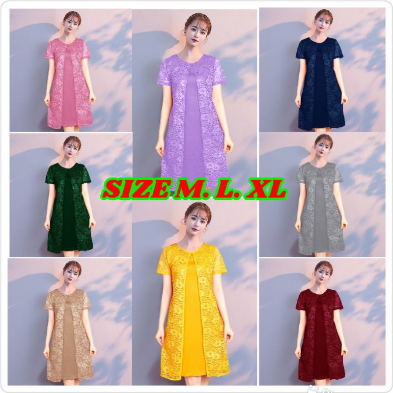 DRESS DEVITA BROKAT PARTY/DRESS BRUKAT WANITA PREMIUM /DRESS KOREAN STYLE JUMBO /Dress natal gereja/