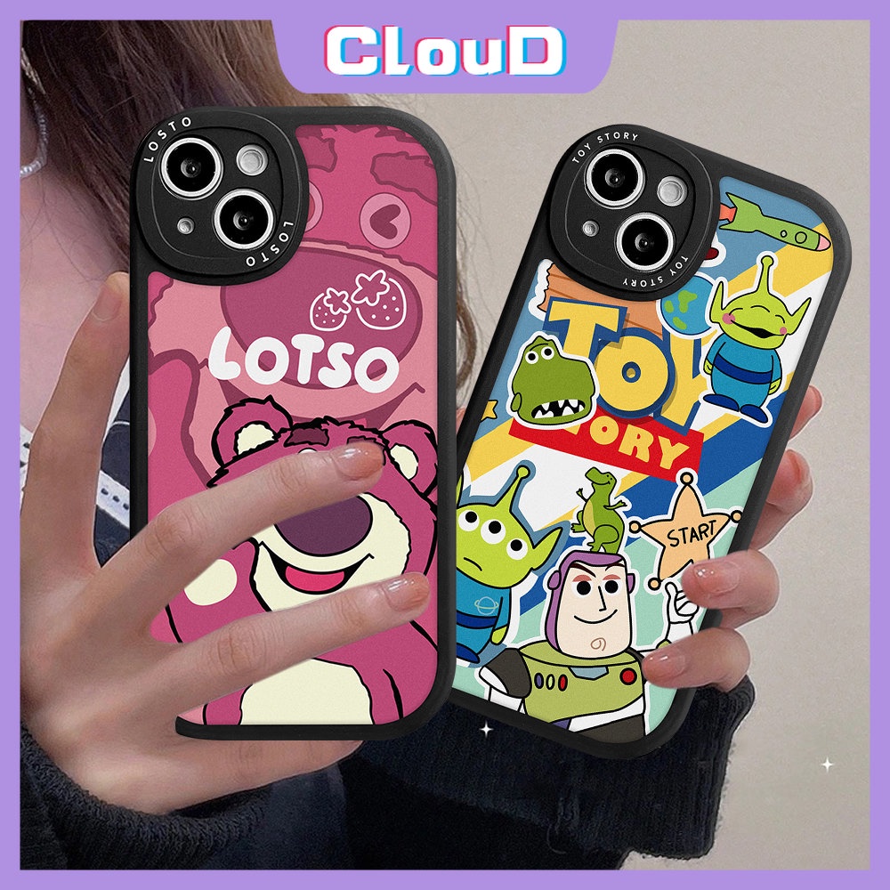 IPHONE Cute Disney Losto Case Kompatibel Untuk Iphone11 12 14 13 Pro Max X XR XS Max 8 7 6s 6 Plus Se2020Lembut Tpu Kartun Toy Story Shockproof Back Full Cover