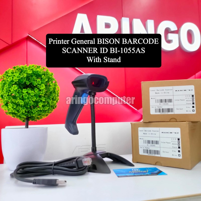 Printer General BISON BARCODE SCANNER ID BI-1055AS With Stand