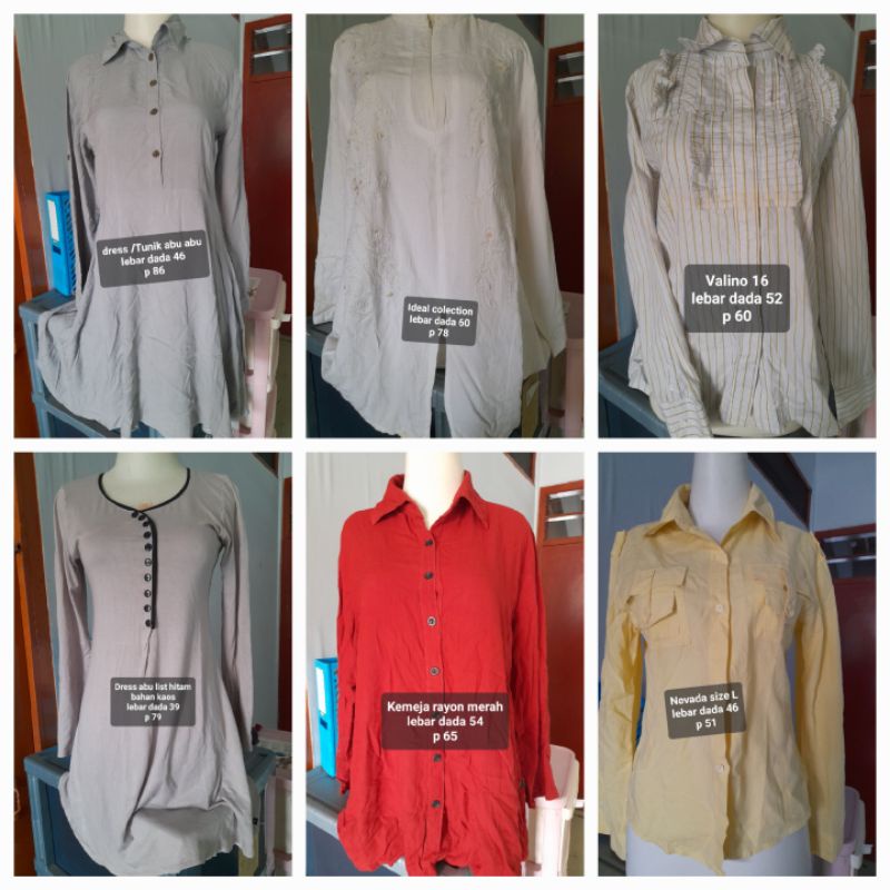 Baju Tunik Muslimah lengan panjang wanita atasan perempuan dress manset brokat kemeja bluss blouse m