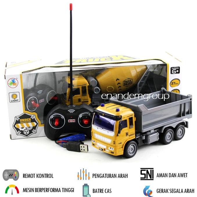 MAINAN MOBIL REMOT KONTROL RC DUMP TRUK / TRUK MOLEN BATRE CAS