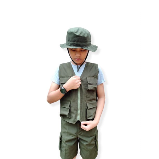 BEST SELLER Rompi anak paket lengkap Hijau Army