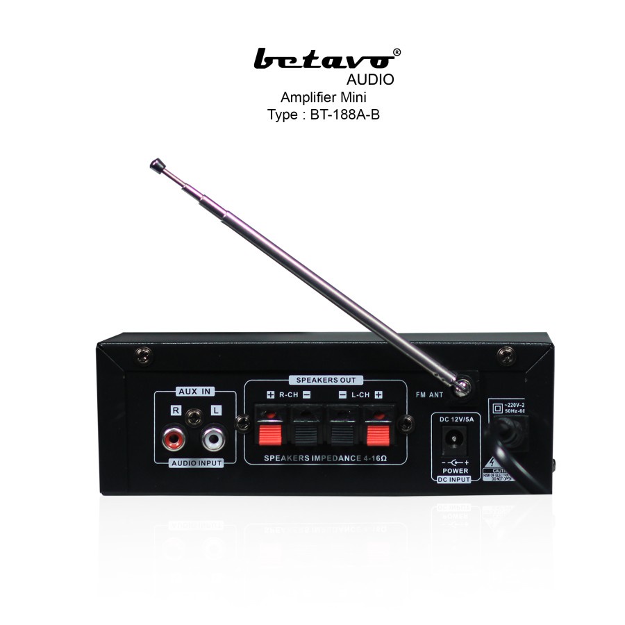 Betavo Amplifier Mini Bluetooth BT-188A-B Ampli Karaoke