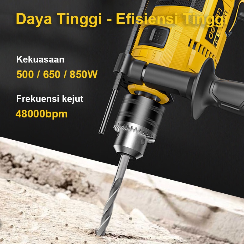 Deli Bor Beton 13mm Mesin Bor Listrik Bor Impact Tembok 500W 650W 850W Alat Perkakas Electric Drill Impact Drill