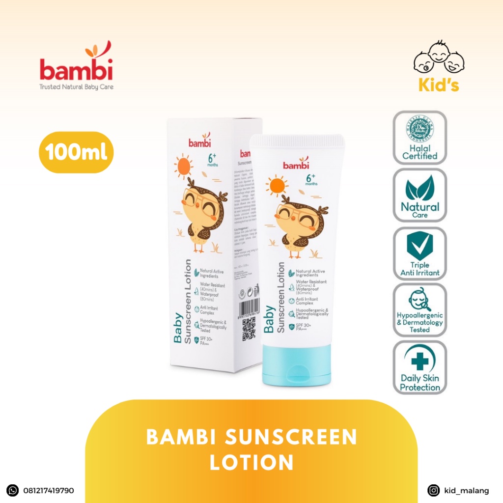 Jual BAMBI BABY SUNSCREEN LOTION 100ml Shopee Indonesia