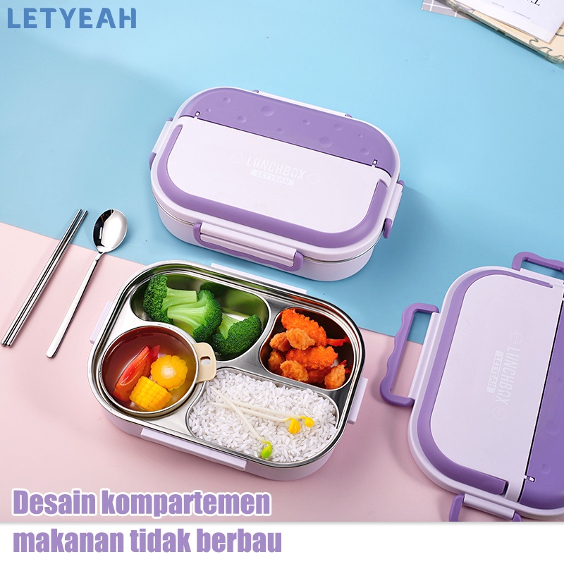 letyeah Kotak makan stainless 304 anti tumpah/lunch box stainless dengan mangkuk sup