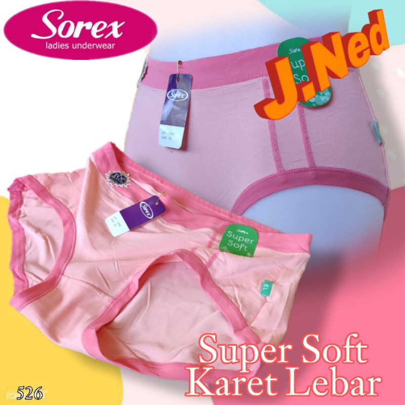 J526 (harga satuan) Sorex Super Soft Celana Dalam Wanita Dewasa dan Remaja, Cd Wanita Sorex Size M L EL QL