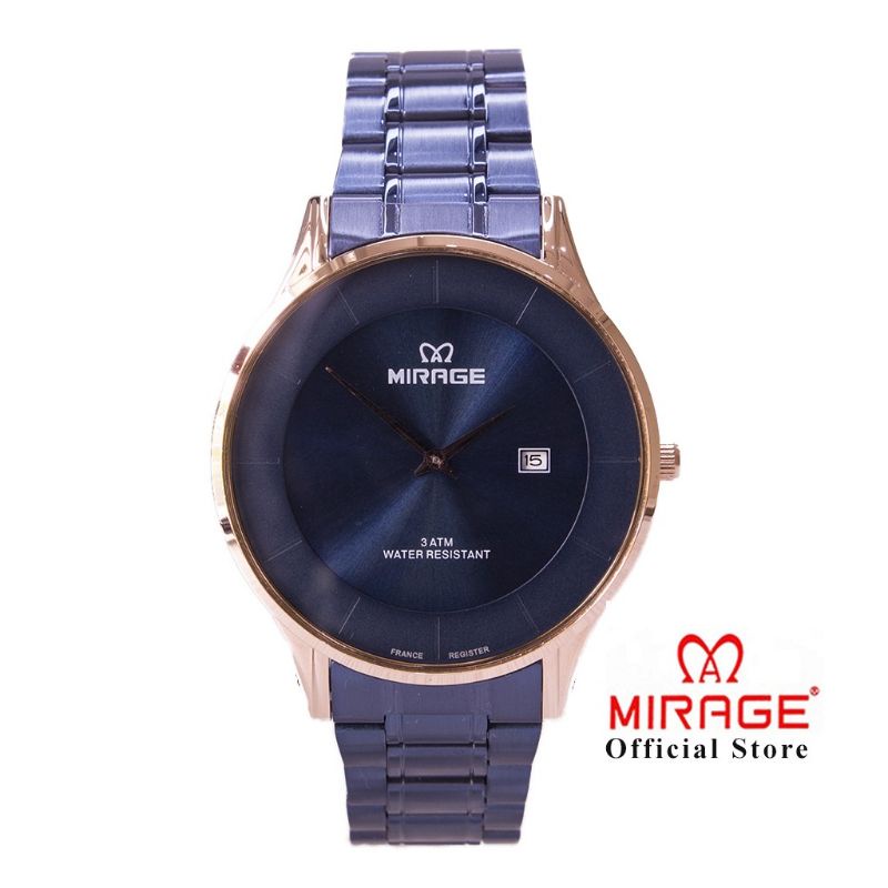 SS.id READY JAM TANGAN COUPLE MIRAGE ORIGINAL TALI RANTAI BLUE ROSE.
