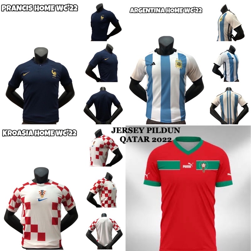 JERSEY Argentina dan France Proses Langsung Ready Stock Piala Dunia Qatar 2022