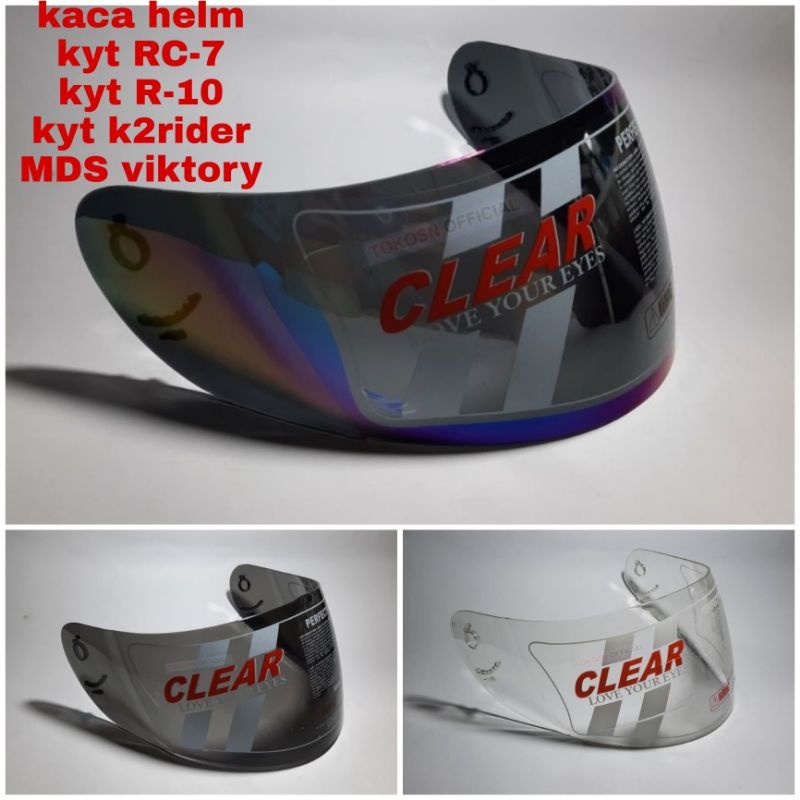 Kaca Visor Helm KYT RC 7 / RC7 - R10 - K2 RIDER , MDS VICTORY Full Face