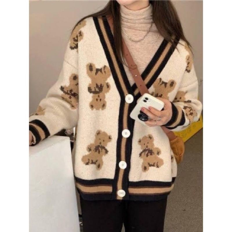 PADS Cardigan Knit Tedy Bear Brown