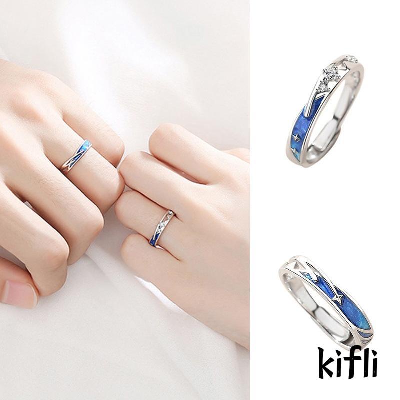 [KD] Cincin Couple Berlian Meteor Hujan Pria Dan Wanita Hadiah Liburan Ring
