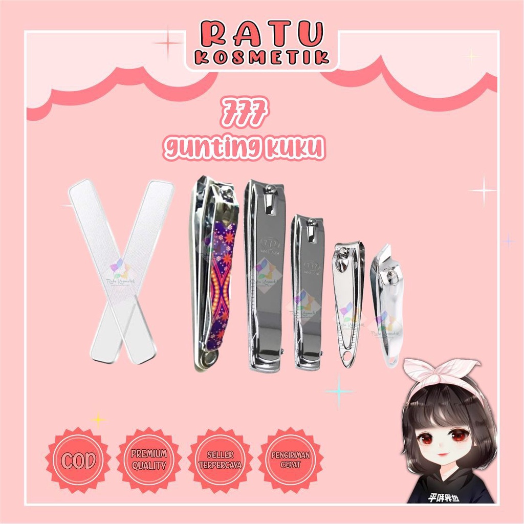 ❤ RATU ❤ Gunting Kuku 777 Besar Tanggung Kecil | Motif Batik Besar | Gunting Kuku Three Seven | Nail Cutter | Kikir Kuku