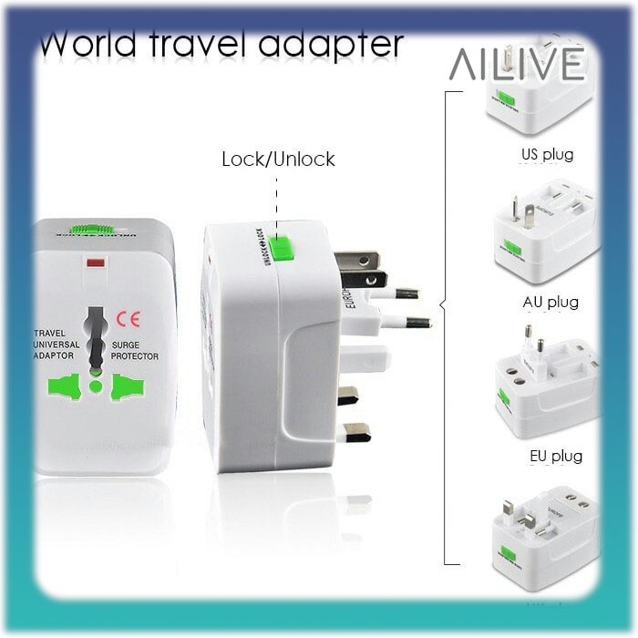Colokan Listrik Adaptor Travel Charger SNI ALL IN ONE / Universal Sambungan Colokan International Kaki 3 Ke kaki 2