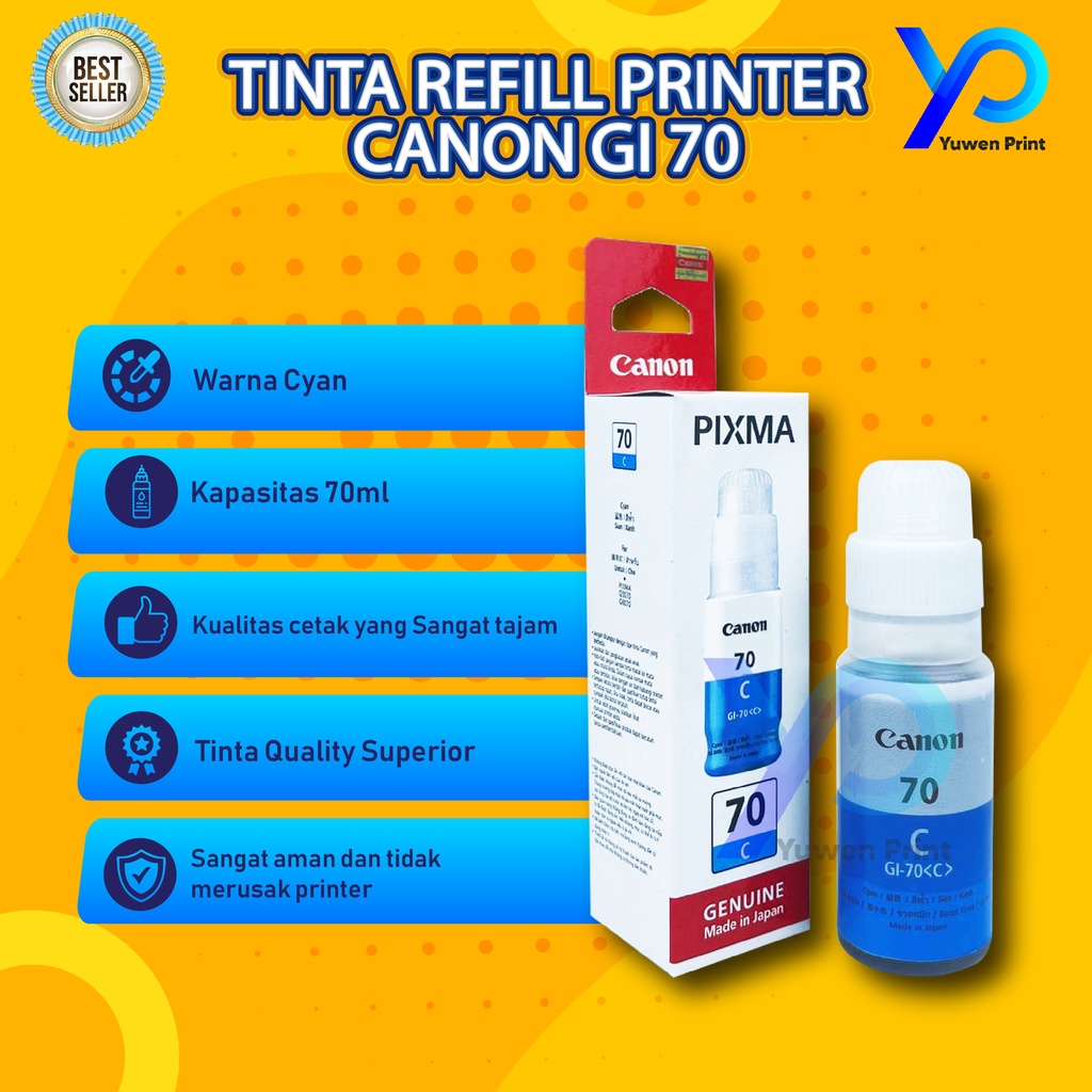 1 SET 4 PCS Tinta Canon Gi 70 For Printer G5070 G6070 GM2070 GM4070 G7070