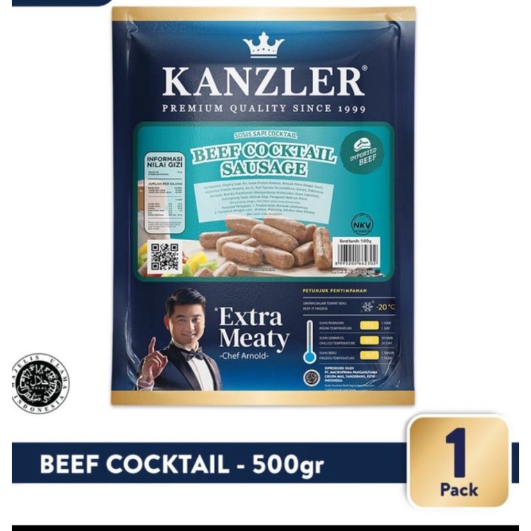 

KANZLER Sosis Beef Cocktail Sausage 500gr | Frozen Food | Masakan Beku Olahan