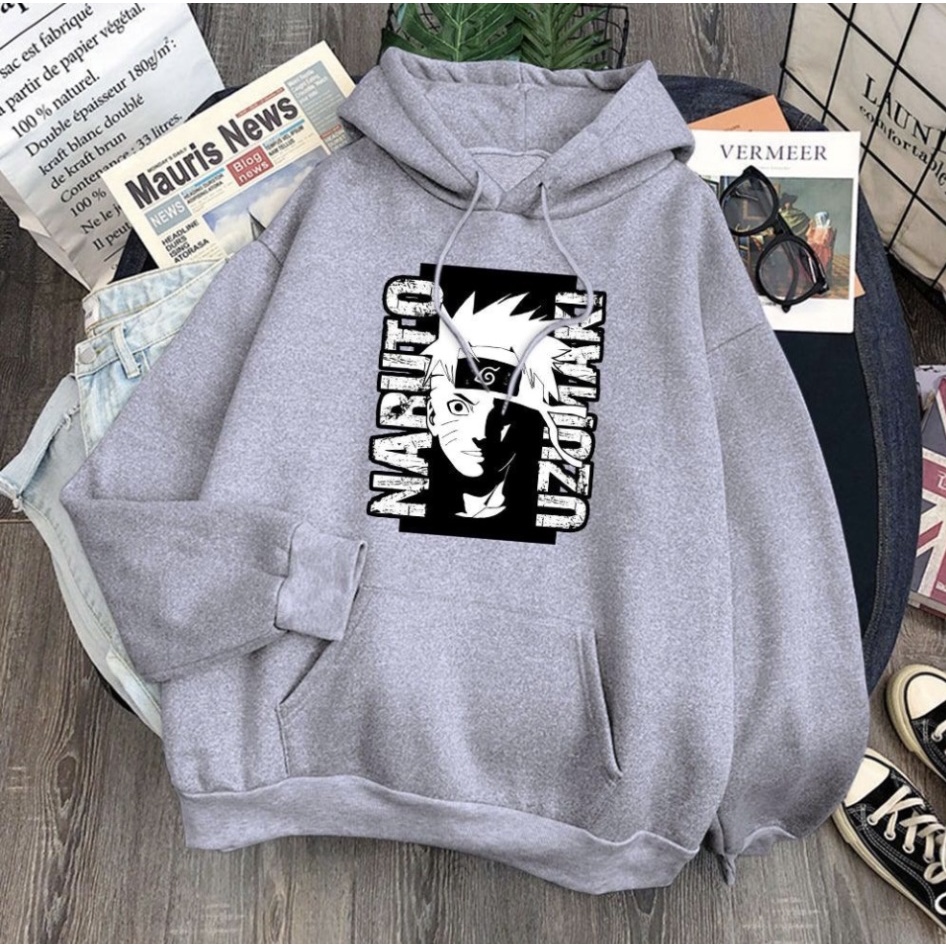 UZUMAKI NARUTO  anime Jumper Hoodie II  Sweater Hoodie Trendy II Sweter Oblong Topi Sz M - XL ( Pria &amp; Wanita / Anak &amp; Dewasa )