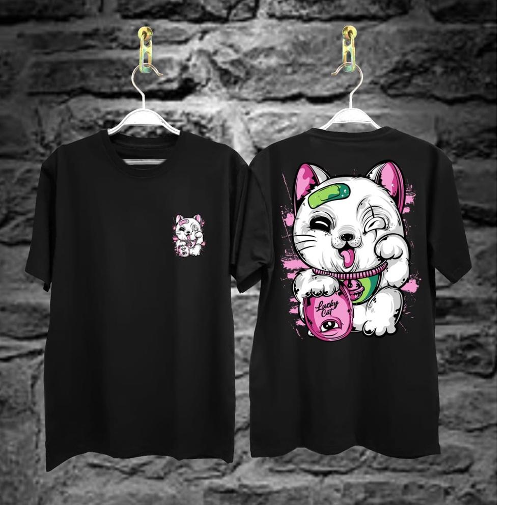 ㊊W Baju Kaos T-shirt Pria SamuraiElang Hitam Terbaru Distro Lengan Pendek Motif Sablon Bergambar kao