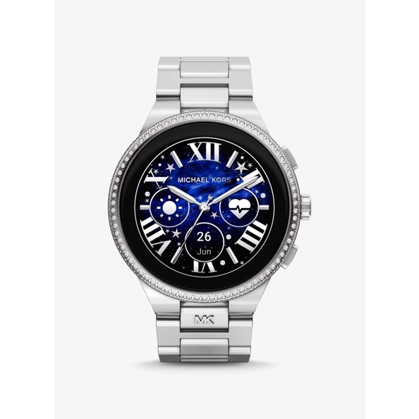 MICHAEL KORS MK Gen 6 Camille Pavé Silver-Tone Smartwatch MKT5143