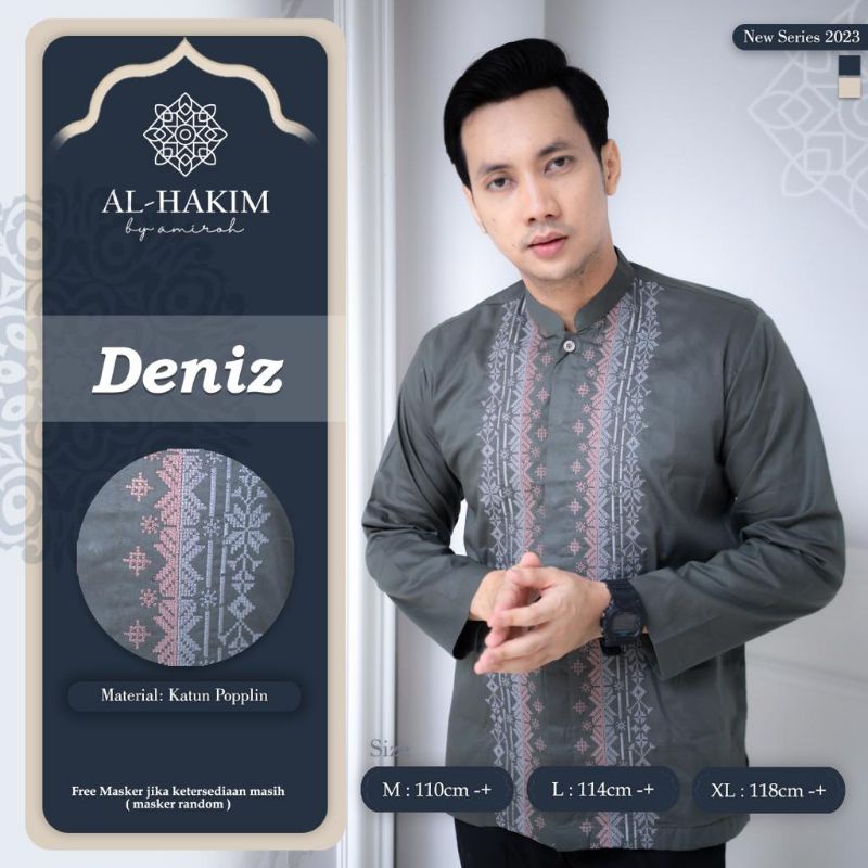 KOKO DENIZ ORI AL HAKIM BY AMIROH | Baju Koko Lengan Panjang