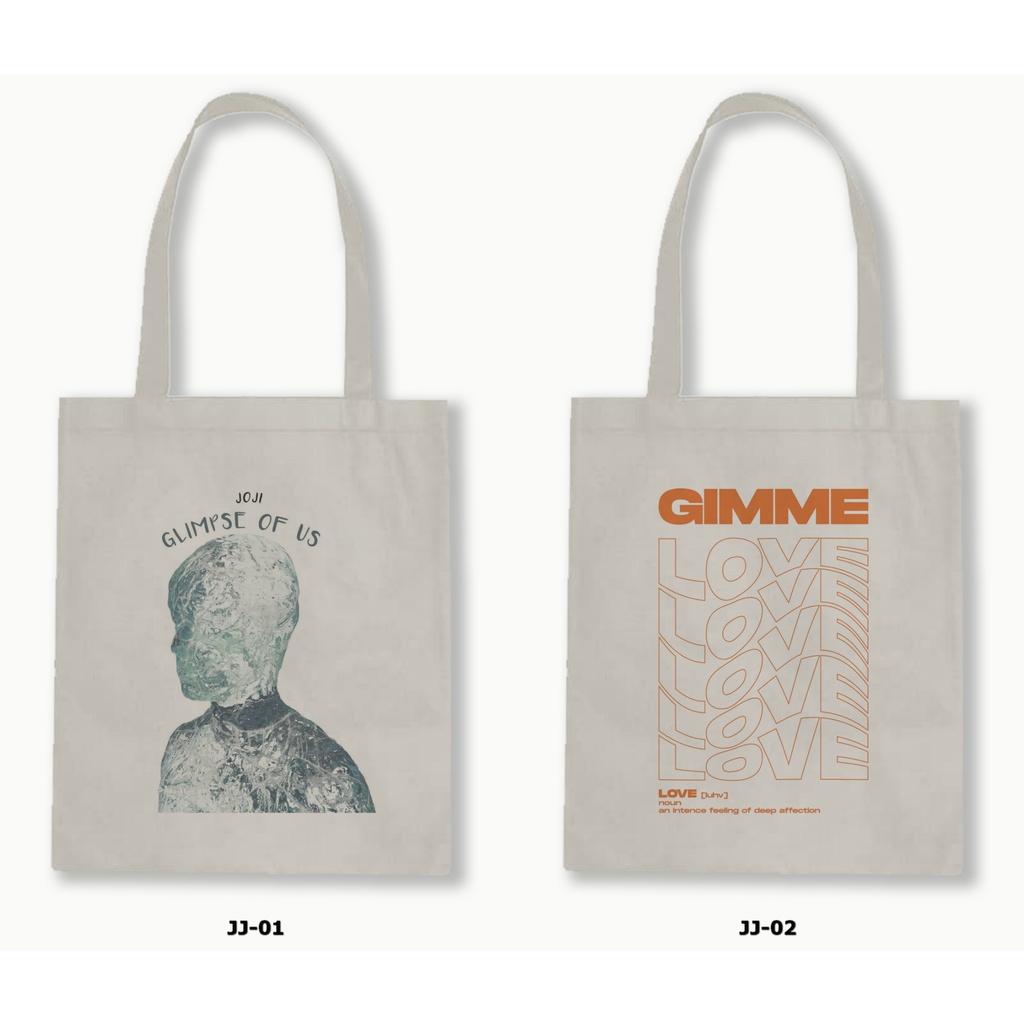 Tas Tote Bag Resleting Kanvas/Blacu  - Joji