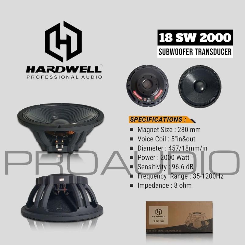 Speaker Komponen Hardwell 18 SW 2000 18SW2000 18 SW2000 Subwoofer Ori