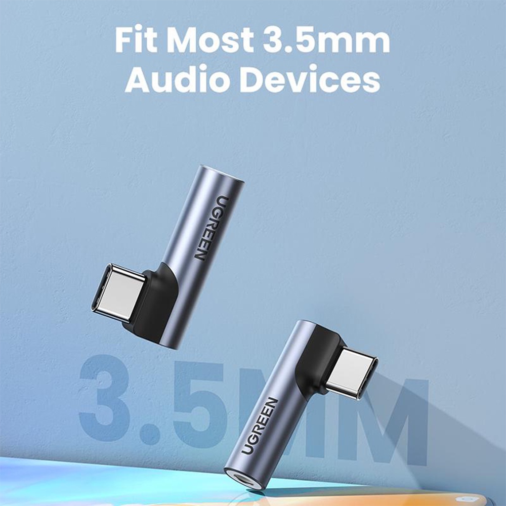 Ugreen 70858 Kabel Adapter USB Tipe-C Ke Jack Earphone 3.5mm Untuk mate 20 P30 Xiaomi Blackshark Son