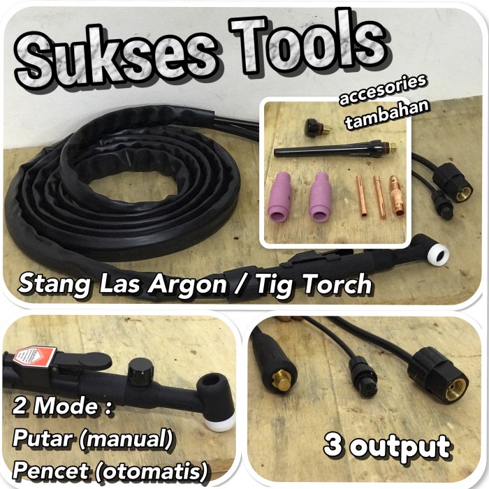 Stang Las Argon Tang Las Argon Puter Pencet Tig Torch Manual Otomatis
