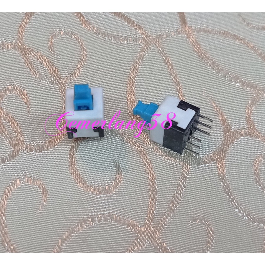 Blue Cap Square Push Button 8*8MM Self locking Latching Switch AN05