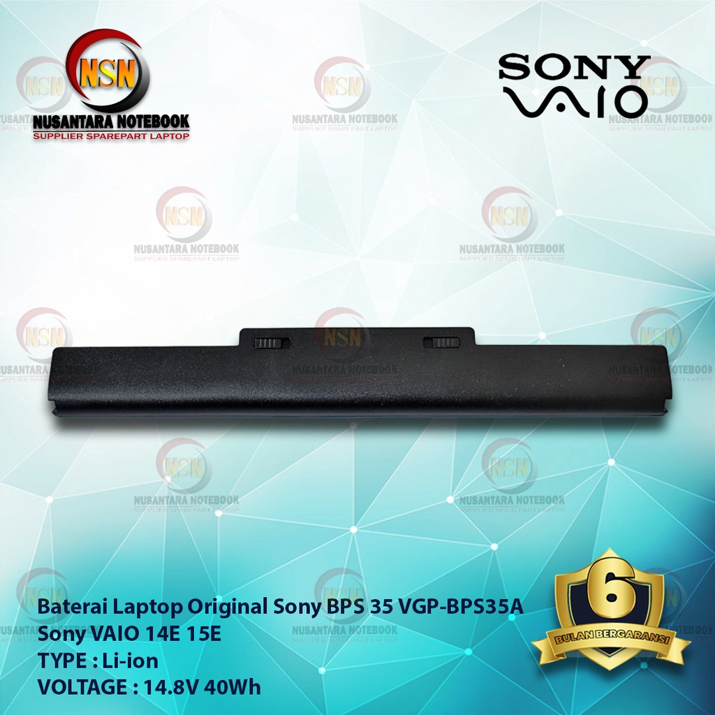 Baterai Original Sony VGP-BPS35A Black 14.8V 40Wh