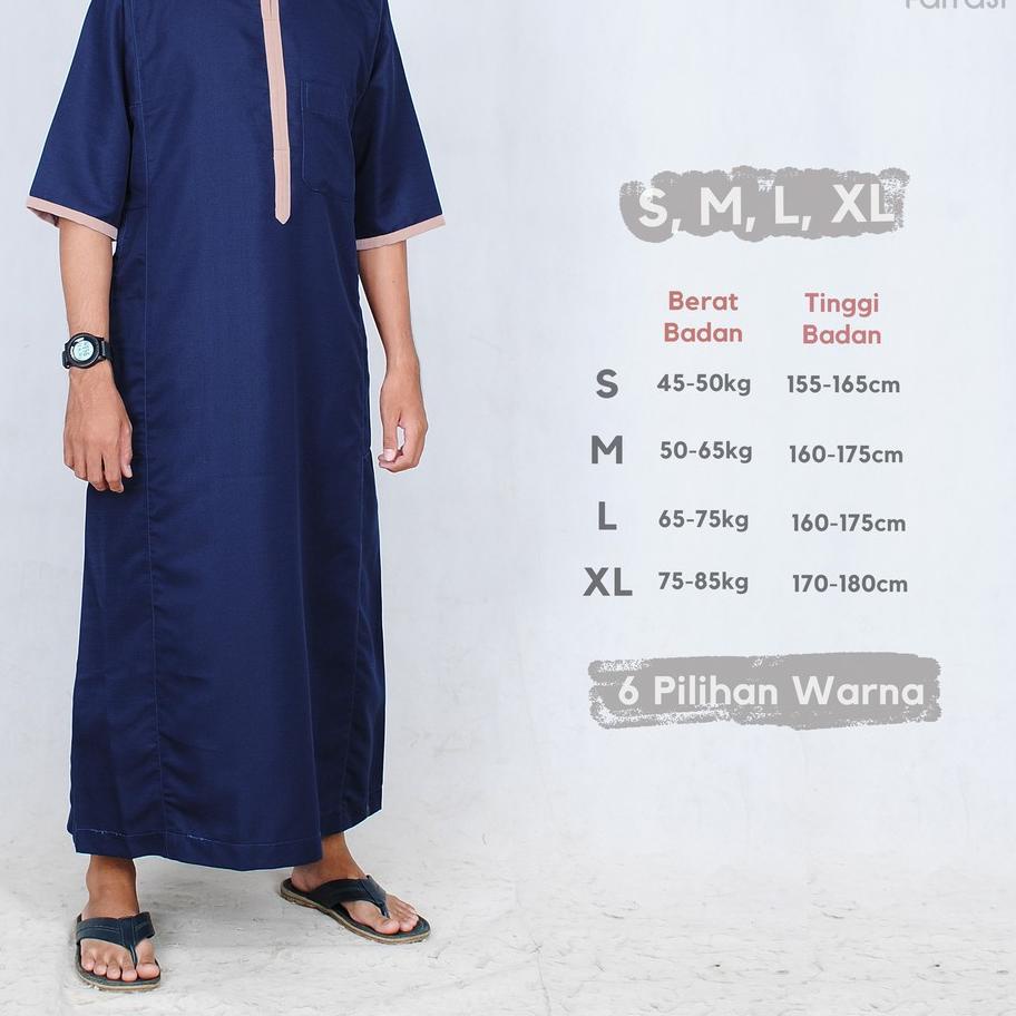 Gamis Pria / Gamis Pria Lengan Pendek / Jubah Pria Lengan Pendek / Jubah Pria Farrasi