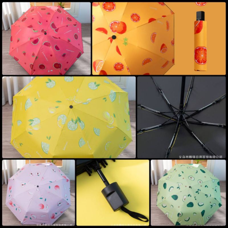 Payung Lipat Otomatis Motif Buah/Payung Lipat Karakter