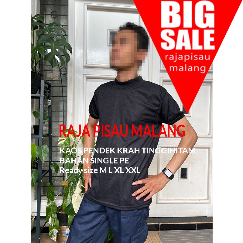 RPM Kaos hitam polos kerah tinggi