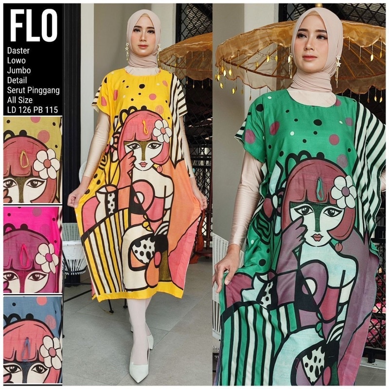 Daster Lowo Jumbo Sulthan Panjang Selutut | Baju Tidur Santai Wanita Kekinian Bumil Friendly