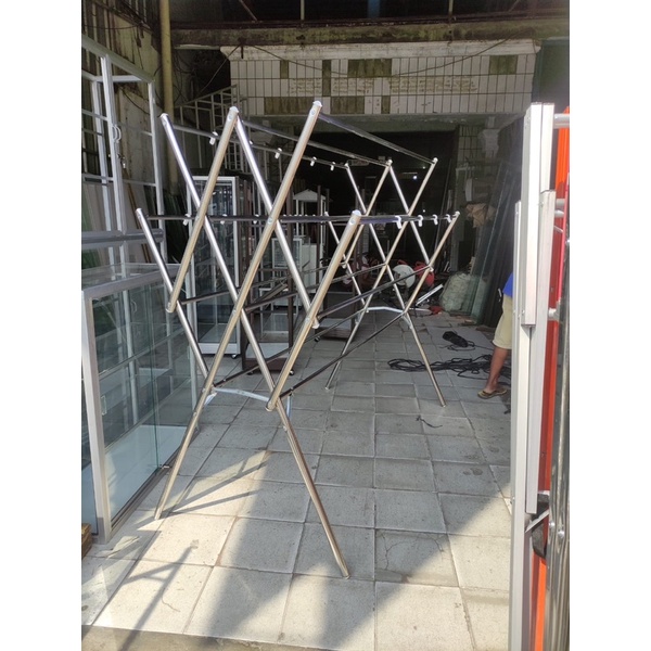 Jemuran Baju / Jemuran Pakaian Jumbo 12 Palang Kaki Besar