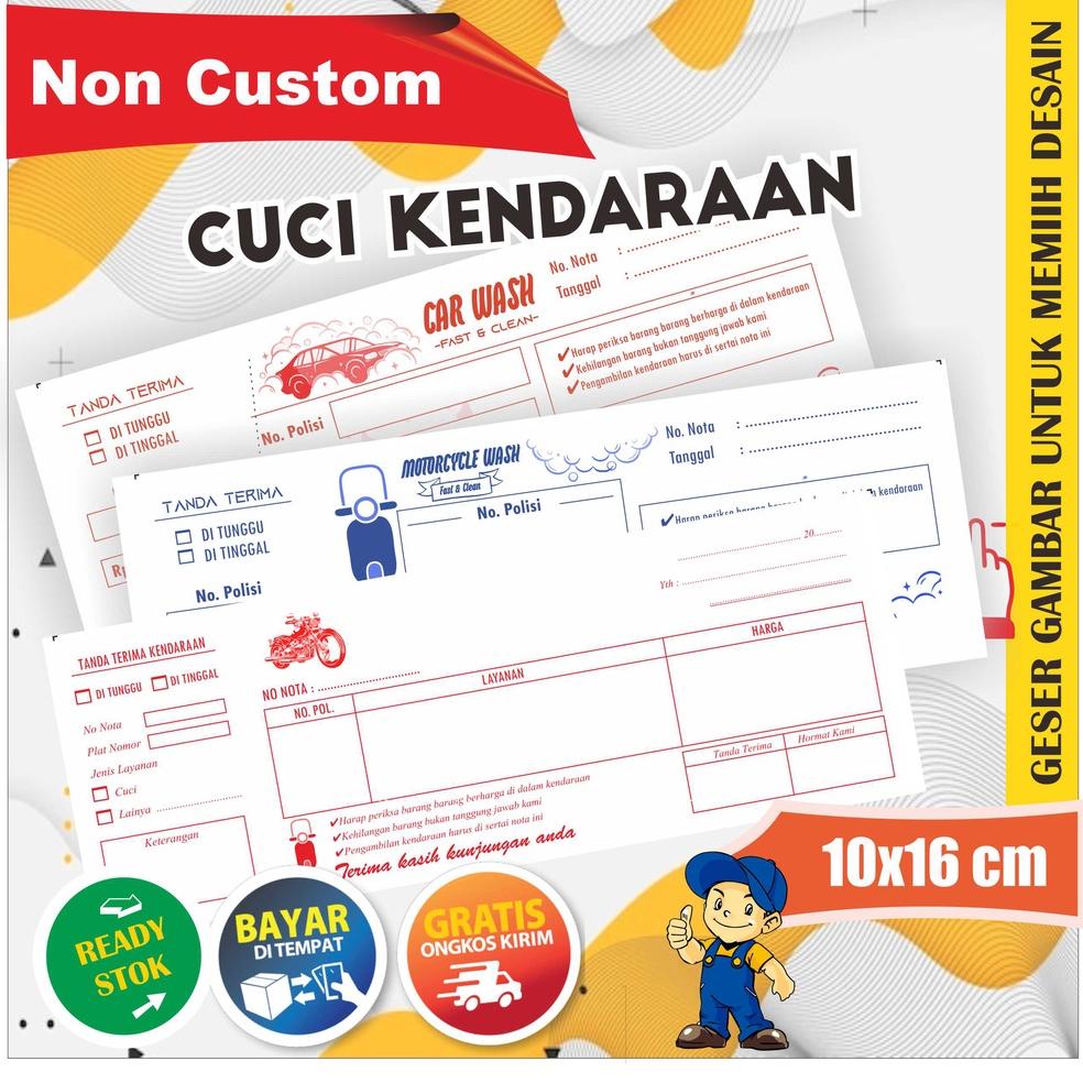 

V(1U♫♪) Nota Cuci Motor Mobil Grosir dan Eceran 2ply Rangkap bisa cod