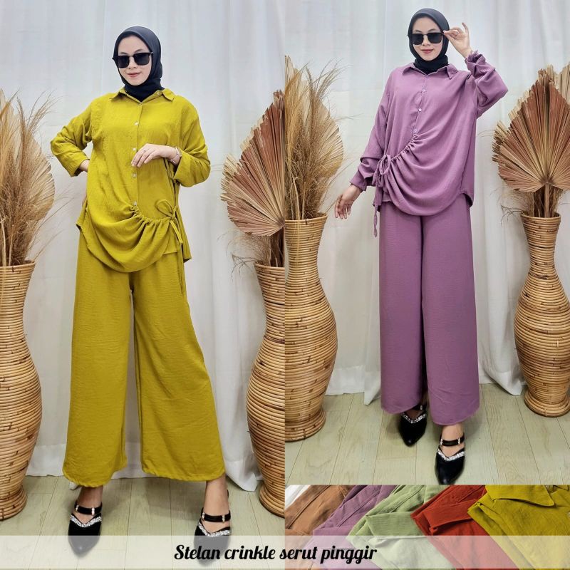 HANNA SET CRINKLE PREMIUM SERUT LD 110 // HANNA SETELAN SERUT TERBARU // HANNA ONESET SERUT WANITA KEKINIAN // SETELAN WANITA VIRAL TERBARU // SETELAN BEST SELLER WANITA KOMBI // SETELAN TERBARU CRINKLE // ONE SET WANITA KEKINIAN VIRAL // IZDIHAAR OLSHOP