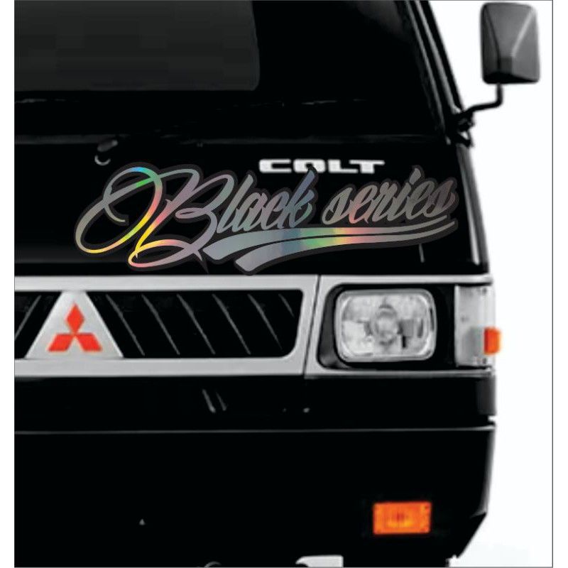 0306 sticker cutting HOLOGRAM kabin depan mobil PICK UP L300 motif BLAK SERIES ( bisa costem nama)