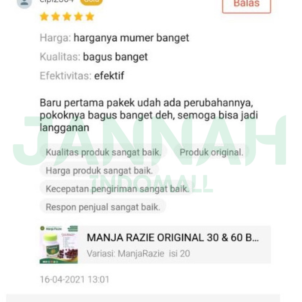 MANJA RAZIE ORIGINAL 30 &amp; 60 Butir | Manjakani | Obat Keputihan | Perawatan Miss V | Perapat Miss V