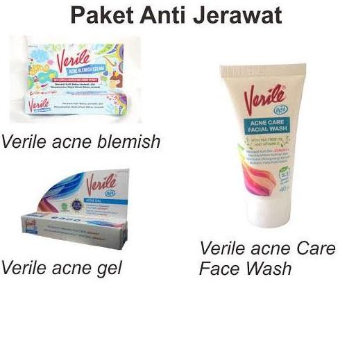 ➠Serba Murah Paket Verile Anti Jerawat-Verile Acne Gel, Verile Acne Blemish Cream, Verile Facial Was