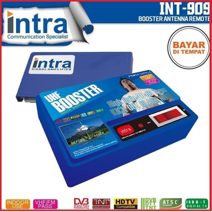 INTRA BOSTER HM-909 PENGUAT SINYAL ANTENA TV ANALOG DIGITAL