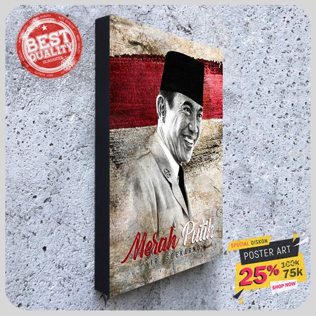 PAJANGAN DINDING - HIASAN DINDING - POSTER ART IR SOEKARNO - 304523FHZ