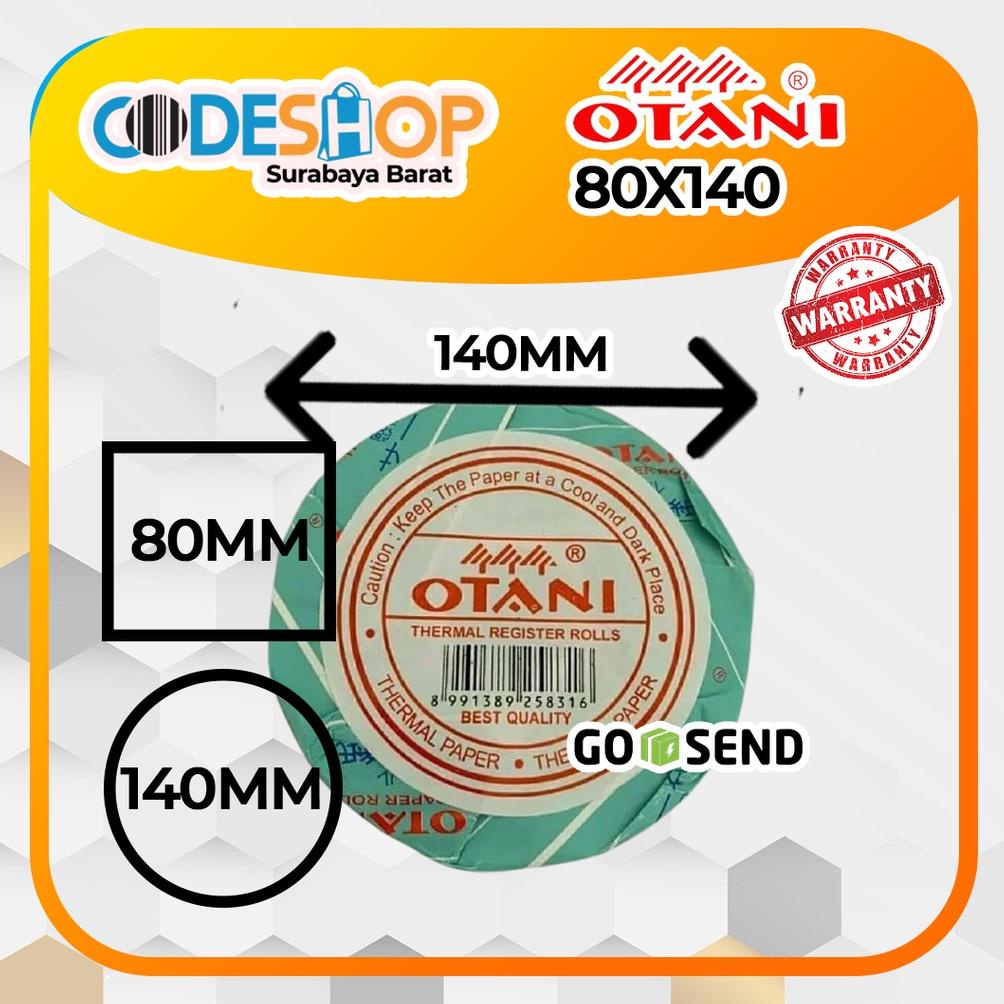 

OTANI 80X140 KERTAS STRUK THERMAL ATM OUTSIDE 79X140 MERK OTANI TERLARISS...,,,,,