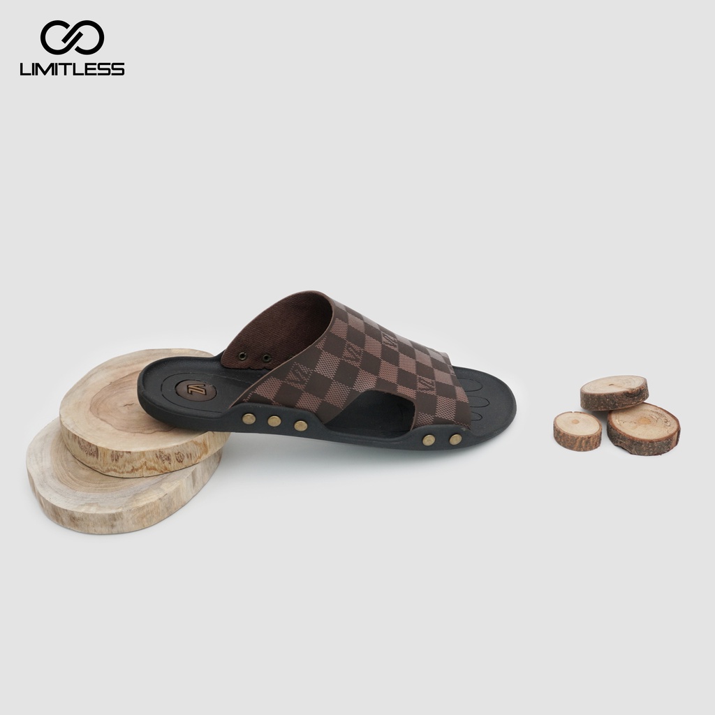 Sandal Slop Pria Terbaru Kulit VINCENZO Original Sendal Slip On  Cowok Slide Sandal Kulit Pria