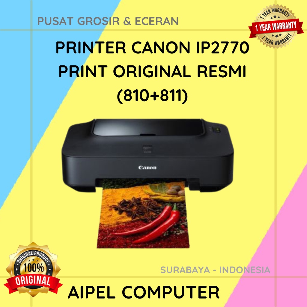 IP2770 | PRINTER CANON IP2770 PRINT ORIGINAL RESMI (810+811)