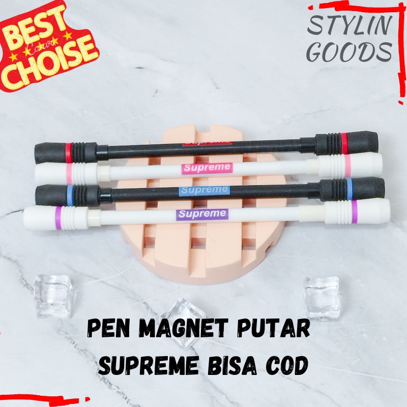 

PULPEN GEL MAGNET PUTAR VIRAL SUPREME / PEN GEL TINTA HITAM PULPEN VIRAL TERBARU TERMURAH
