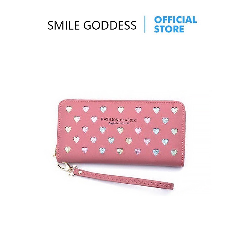 ❤SMILE GODDESS❤ Dompet Wanita Baru Fashion Cinta Pola Kartu Pemegang Koin Dompet 802
